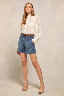 Utility Denim Shorts