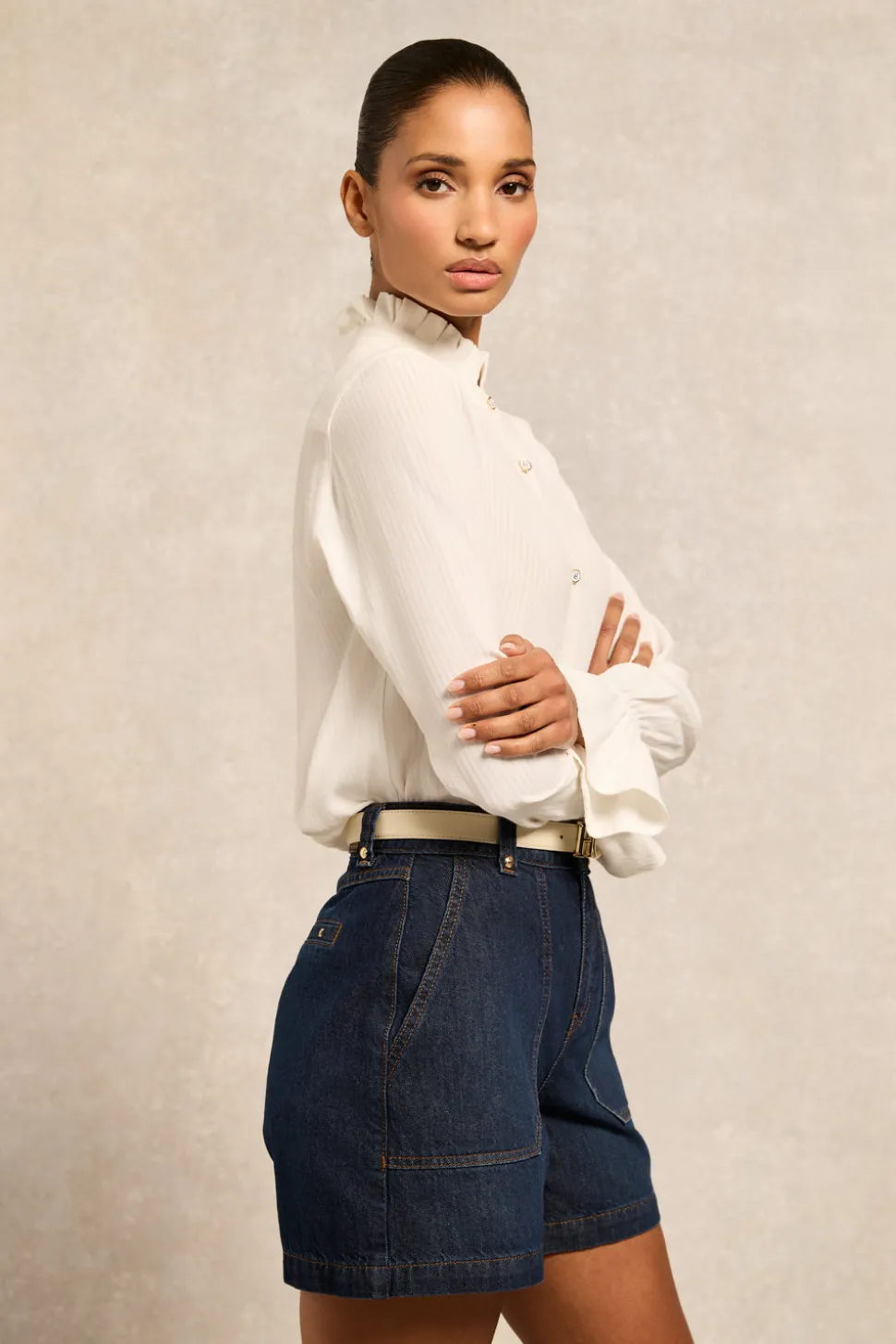 Utility Denim Shorts